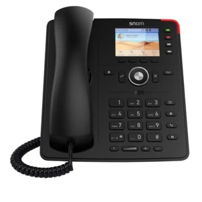Bild av Snom D713 IP telefon, SIP bordstelefon (2,8 tum TFT färgskärm 320 x 240 pixlar, 4 programmerbara knappar LED, 6 identifieringar, 2 Gigabit med PoE, Extra RJ9 headport), svart, 0004582