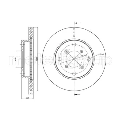Bild av METELLI 23 0757 Disque de frein 250,0 18,5 4 64,0 ventilé