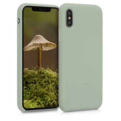 Bild av kwmobile fodral kompatibelt med Apple iPhone XS TPU silikon telefonskydd mjuk finish grågrön