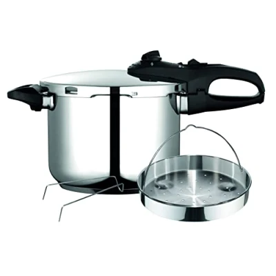 Bild av Fagor Duo 6 liters tryckkokare, induktion, supersnabb, 18/10 rostfritt stål, alla typer av matlagning, termodiffusor, 2 trycknivåer, 5 säkerhetssystem, ångkorg ingår