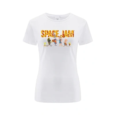 Bild av Warner Bros. Space Jam 2, 006, Kortärmad T shirt dam, 100% bomull, Ensidigt levande tryck, Size S, White, Sömlös design, Smidigt och elastiskt tyg för vardaglig lätthet