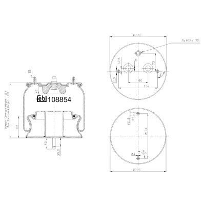 Bild av FEBI BILSTEIN 108854 Soufflet à air, suspension pneumatique SCANIA: 4 series, P,G,R,T series