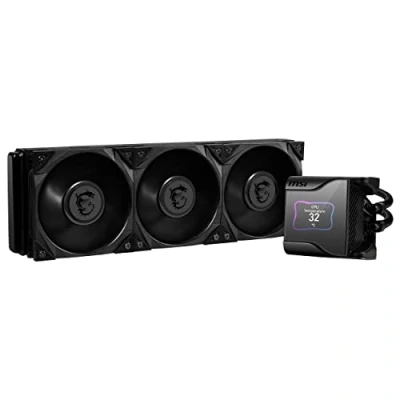 Bild av MSI Premium MEG CORELIQUID S360 vätskekylare (AIO CPU vätskekylare, 360 kylare, 2,4 tum IPS skärm, 3 x 120 mm fläktar, tyst fläkt, Asetek 7th Gen, vattenblocksfläkt, LGA 1700)