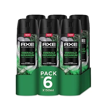 Bild av Axe Emerald Geranium Premium doft spraydeodorant för män, 6 x 150 ml