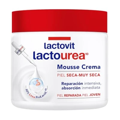 Bild av Lactovit Crème Mousse fuktgivande laktourea för kropp och ansikte, 24 timmars varaktighet, torr mycket hud 400 ml