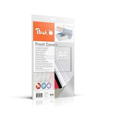 Bild av Peach PB100 15 genomskinliga täckblad transparent, 0,18 mm, A4, 25 ark, färglös