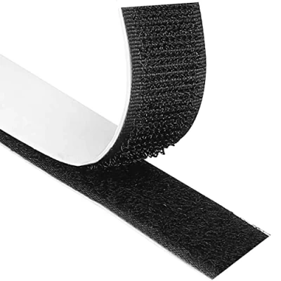 Bild av Blooven kardborreband självhäftande 8 meter extra stark, dubbelsidig tejp med 20 mm bred dyna fluffband och krokband (Svart)