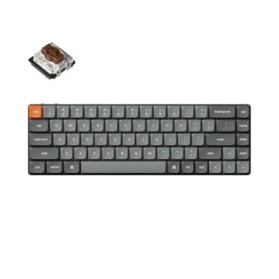 Bild av Keychron K7 Max QMK/VIA Ultra Slim Trådlöst Mekaniskt Tangentbord, 2.4 GHz/Bluetooth/USB 3 Mode, 65% Layout, Vit LED, Brown Switch, Programmerbart Gaming Tangentbord för Mac Windows