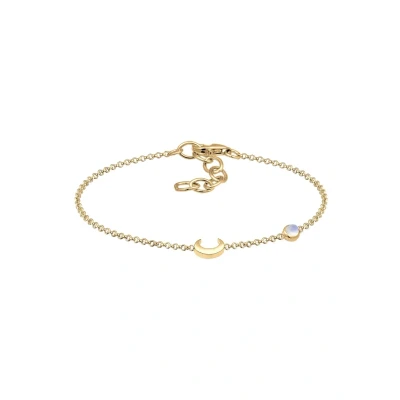 Bild av Elli Dam 925 Silver, guldpläterad halvmåne astro månsten armband 16 cm längd e colore: gUL, cod. 0208510317_16