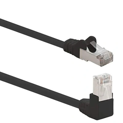 Bild av 1aTTack.de 366278 Cat.6 nätverkskabelvinkel 90 grader 10m svart 1 stycke Cat6 patchkabel (SFTP PIMF) 1000Mbit / s Rj 45 kontakt x meter