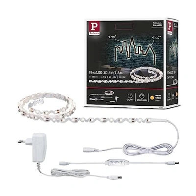 Bild av Paulmann 78961 LED Stripe FlexLED 3D grundset 1,5 m inkl. 1x5 Watt dimbar ljusremsa vit plast remsa 3000 K