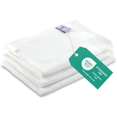 Bild av ELEXACLEAN Diskhanddukar mikrofiber (set om 3, 68 x 42 cm, vit) absorberande, tvättbara upp till 60 C, kökshanddukar, moderna kök