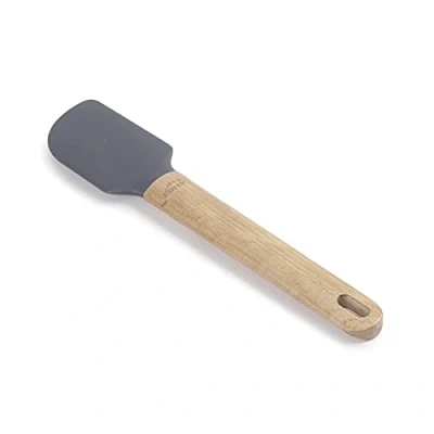 Bild av Lacor 68195 silikonspatel enhet, köksspackel, bokträhandtag, skadar inte pannan, hög temperaturbeständig, BPA fri, 26,5 x 5,6 8,5 cm, grå