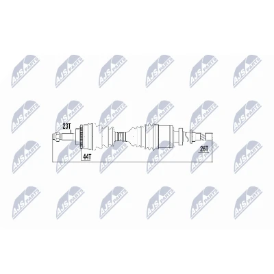 Bild av NTY NPW RE 018 Arbre de transmission Essieu avant, avant droit boîte vitesses manuelle RENAULT: CLIO 2, Kangoo I, I Express
