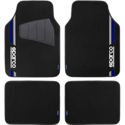 Bild av SPARCO 508 CORSA SPCF508BL Ensemble de tapis sol PVC avant et arrière noir/bleu 68 x 48 cm, 37 cm