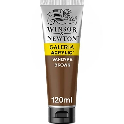 Bild av Winsor &amp; Newton 2131676 Galeria akrylfärg, hög pigmentering, ljusäkta, krispig konsistens, 120 ml rör vandyke brun