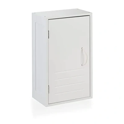 Bild av Relaxdays Väggskåp badrum, justerbar hylla, magnetlås, H x B D: 50 30 18,5 cm, smalt väggskåp, vitt