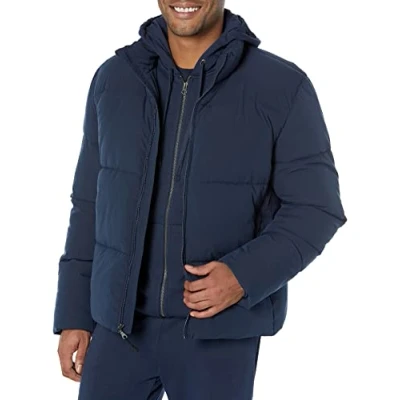 Bild av Amazon Essentials herr Mock Neck Puffer (Finns i stora och långa), marinblå, X Large