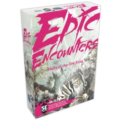 Bild av Epic Encounters: Hall of the Orc King RPG fantasy rollspel bordsspel med 20 miniatyrer, dubbelsidig spelmatta och Game Master Adventure Book Monster Stats, 5E kompatibel