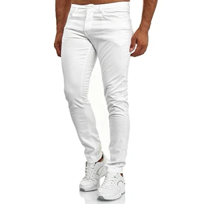 Bild av Tazzio jeans herr slim fit stretch byxor denim 165251, Vit, 32W x 32L