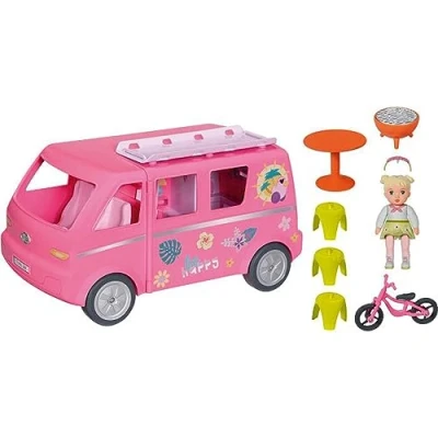 Bild av BABY born, dockfordon, hopfällbar husvagn campervan, husbil, för born Minis dockor med 6 tillbehör och docka, 906095, Zapf Creation