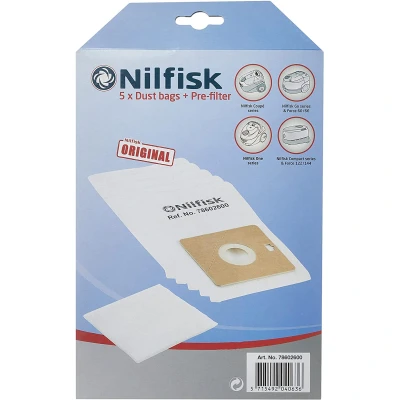 Bild av Nilfisk 78602600 dammsugarpåse dammsugare 5 pack dammsugarpåsar + pre filter