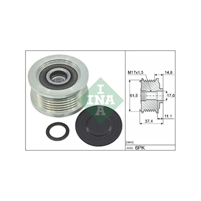 Bild av INA 535 0348 10 Poulie d&#039;Alternateur Outillage spécialisé nécessaire pour le montage FIAT: Punto II 3/5 portes, Multipla, Marea Weekend