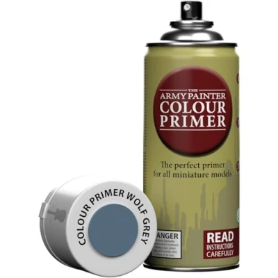 Bild av The Army Painter Colour Primer Wolf Grey, 400ml Acrylic Spray Primer, Miniature Dawn Paint Base Coat, Table Role Playing Board Games and Wargames Modeling