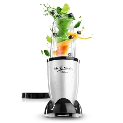 Bild av GOURMETmaxx Mr. Magic mixer Smoothie Maker 4 delar Blender med mixbägare och plastlock 8 funktioner Matprocessor för shakes, smoothies, shots &amp; Co.