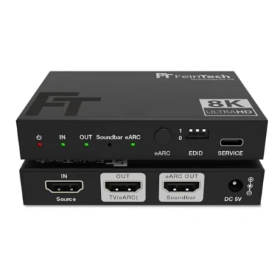 Bild av FeinTech AX310 HDMI 2.1 ljuduttag för eARC Soundbar, stöder 8K 60Hz, 4K 120Hz, VRR, ALLM, Dolby Atmos, DTS, audio splitter soundbar