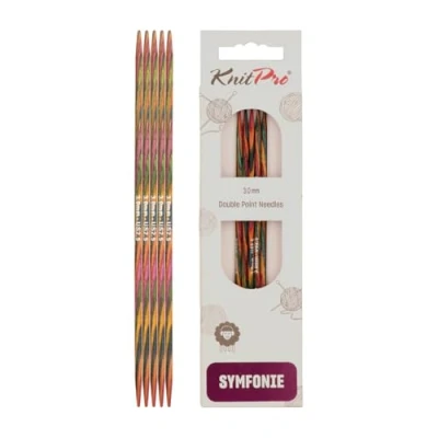 Bild av KnitPro 10 cm x 3 mm Symfonie dubbelspetsiga nålar, flerfärgad