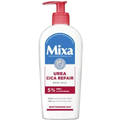 Bild av Mixa urea Cica Repair Body Milk, lugnande och skyddande kroppsmjölk, med pantenol, för mycket torr hud, kompatibel, 250 ml (1 pack)