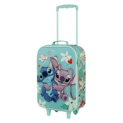 Bild av Lilo och Stitch Love Mjuk 3D resväska med hjul, Turkos, En storlek, kärlek
