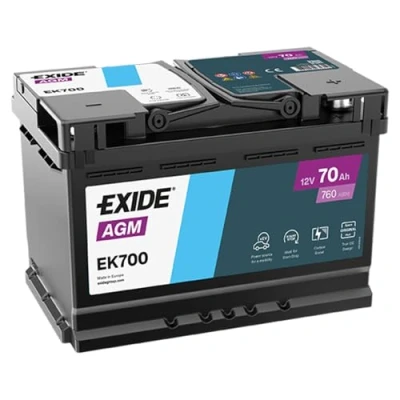 Bild av EXIDE Start Stop EK700 Batterie de démarrage 12V 70Ah 760A B13 RENAULT: Koleos 2, Clio 4, GRAND SCENIC 3, PEUGEOT: 508 I Berline, 3008 I, 2008 Break