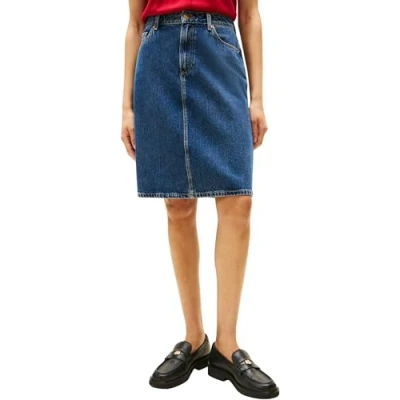 Bild av Tommy Hilfiger rak kjol för kvinnor, Denim (Dee), 32W