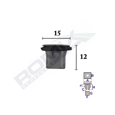Bild av ROMIX C70607 Clip, list NISSAN: X Trail (T32) 2.5 ALL MODE 4x4 i, 2.0, 2.0 dCi, Hybrid 4WD, 1.7 dCi 1.3 DIG T