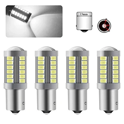 Bild av Sidaqi 4 st 1156 BAU15S PY21W LED lampa vit superljus 6000K 5630 33 SMD backbromsposition svans bakre dimljus glödlampa 12 30V