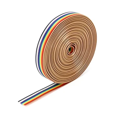 Bild av QWORK® Platt bandkabel, jumper kabel breadboard 10 stift 1,27 mm rutmått för 2,54 stiftlister, kontakter, 6 m