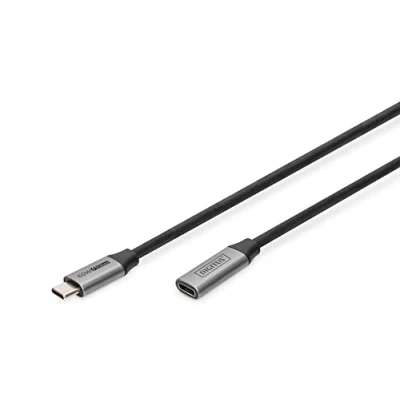 Bild av DIGITUS USB C förlängningskabel 3.0 Gen1 hona till hane 5 Gbps 60W strömförsörjning Thunderbolt 3 4k/60Hz 1m svart