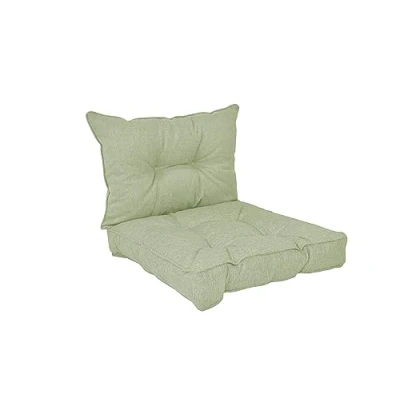 Bild av POKAR Loungekudde, stolkudde för stol rottingmöbler, trädgårdsmöbler, set om 2 (1 x sittdyna 70 10 cm + 1 ryggstöd 40 cm), grön