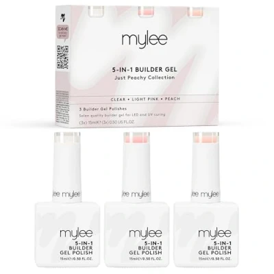 Bild av Mylee 5 I 1 Builder Base Stärkande Geltrio 3X15Ml Uv Led Nagellackrock Hard Strong Nails Tips Extensions Nail Art Decoration Decals Juveler Professional Manicure Repair (Just Peachy)