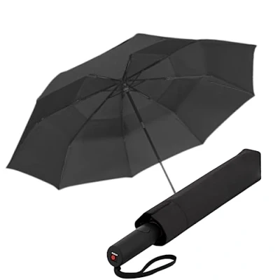 Bild av Knirps A.405 XXL Duomatic ventilerat, automatiskt öppet och stängande regnparaply kompakt vindtätt paraply för regn reseparaply vuxna 126 cm diameter, infällbart bärväska, Svart,