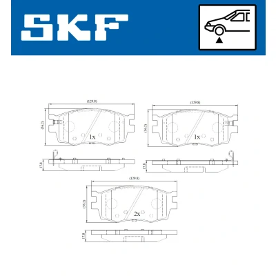 Bild av SKF VKBP 80201 A Jeu de plaquettes frein avec indicateur d&#039;usure