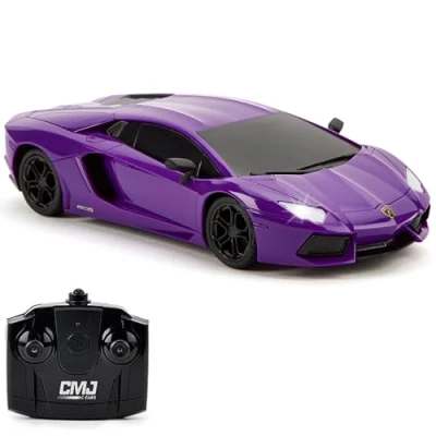 Bild av CMJ RC bilar Lamborghini LP700 4 fjärrkontroll bil officiellt licensierad 1:24 skala arbetslampor 2,4 Ghz. Bra barn lekleksak auto (lila)