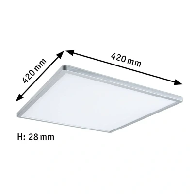 Bild av Paulmann 71009 LED panel Atria Shine 420x420 mm 3 stegsdimmer Fyrkantig Inkl. 1x22 W Dimbar Dagsljusvitt Matt krom Ljuspanel Plast 4000 K