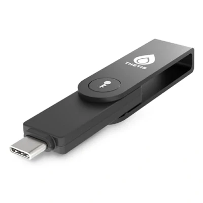 Bild av Thetis Pro C FIDO2 säkerhetsnyckellösenordsnyckelenhet med USB &amp; NFC, TOTP/HOTP Authenticator APP, FIDO 2.0 Two Factor Authentication 2FA MFA, Fungerar Windows/macOS/Linux/Gmail/Facebook