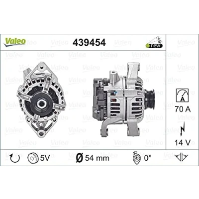 Bild av VALEO 439454 Alternateur 14V 70A OPEL: Astra H 3/5 portes, Meriva A, Zafira B, VAUXHALL: Mk5, Corsa Mk2