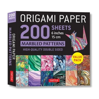 Bild av Origami Paper 200 Sheets Marbled Patterns 6&quot; (15 cm): Tuttle Paper: Double Sided Printed with 12 Different (Instructions for 6 Projects Included)