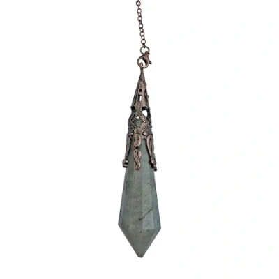 Bild av Labradorit ädelsten, kristallpendel, sexkantig vintage kristallpendel för önskelia, pendel, chakra, reiki, spådom, wicca, meditation (Labradorit)