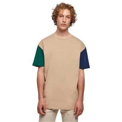 Bild av Urban Classics Oversized Colorblock Tshirt med print, Storlek: 3XL, Unionbeige